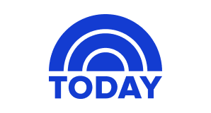 Logo of 'TODAY' with blue and white design on a white background
